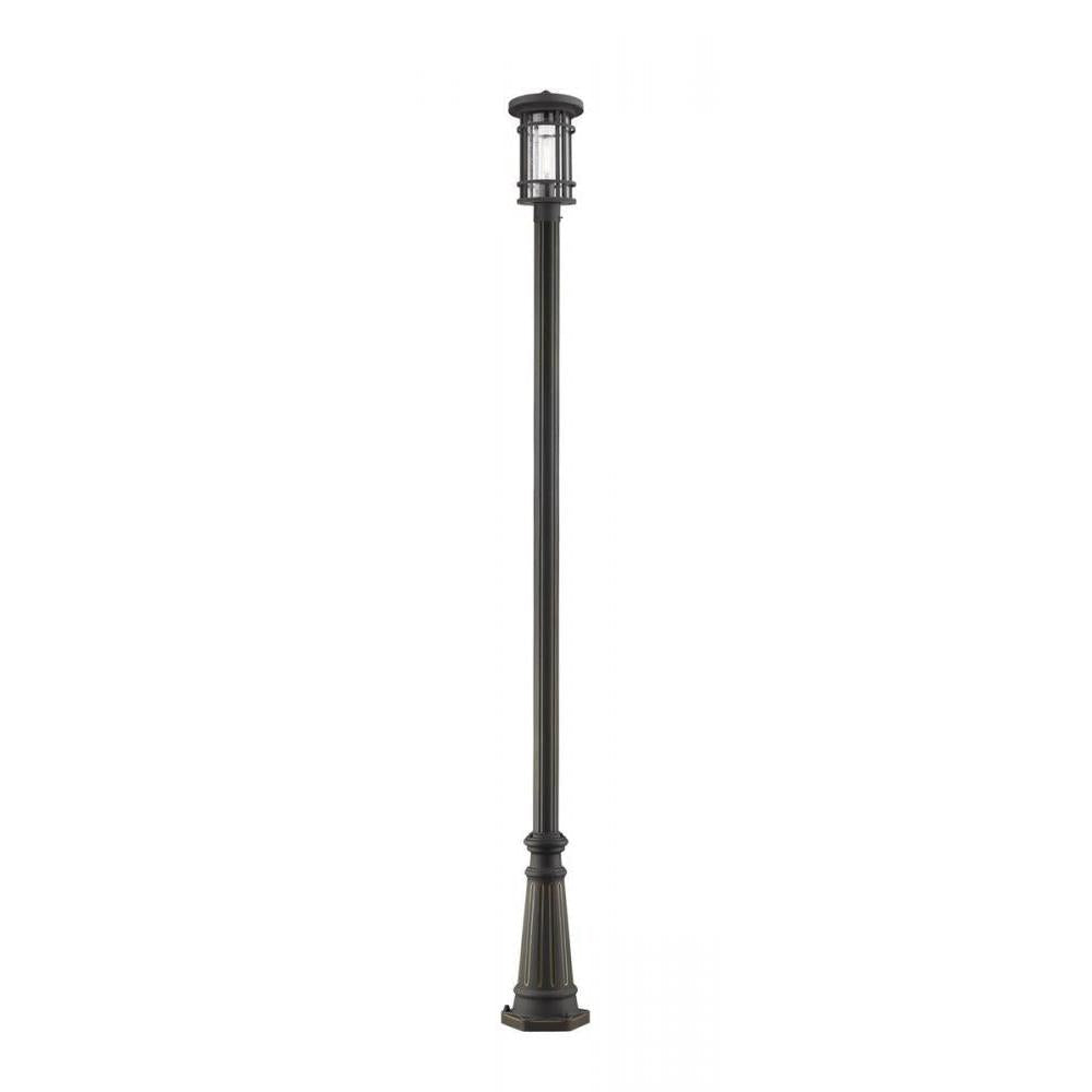1 Light Outdoor Post Mounted Fixture-Clear Seedy