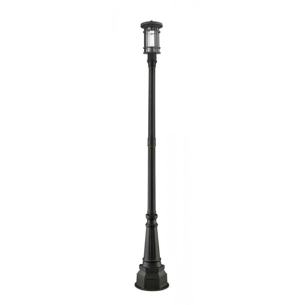 1 Light Outdoor Post Mounted Fixture-Clear Seedy