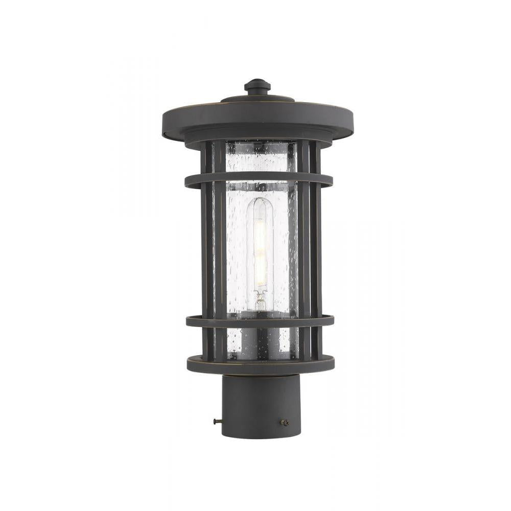 1 Light Outdoor Post Mount Fixture-Clear Seedy