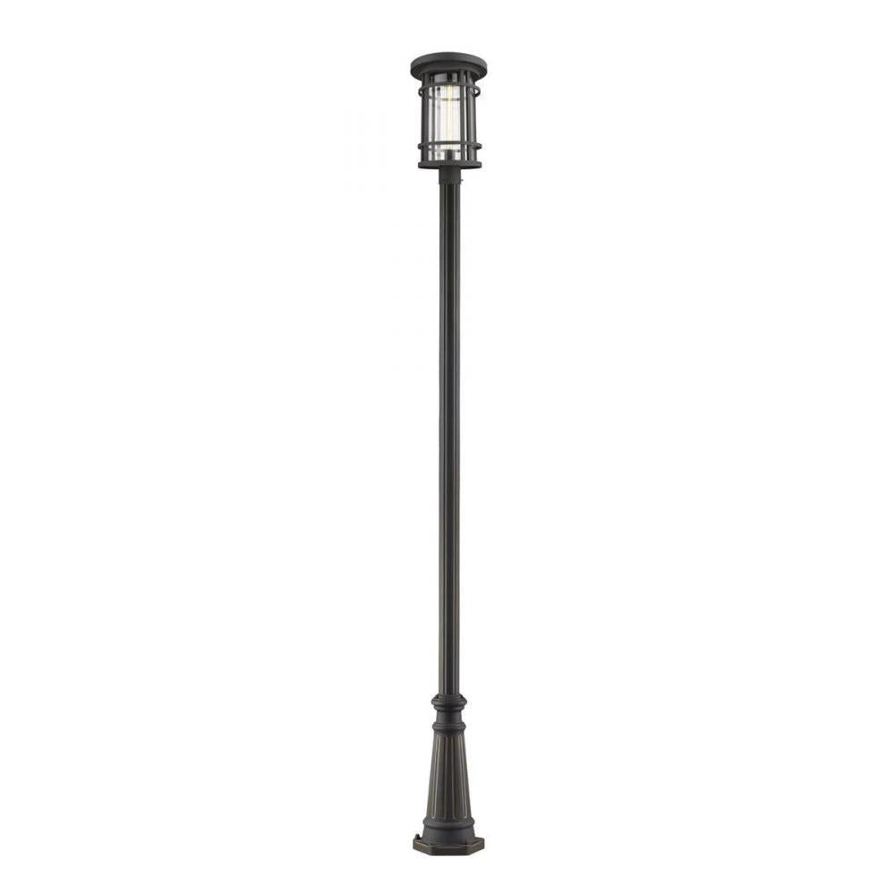 1 Light Outdoor Post Mounted Fixture-Clear Seedy