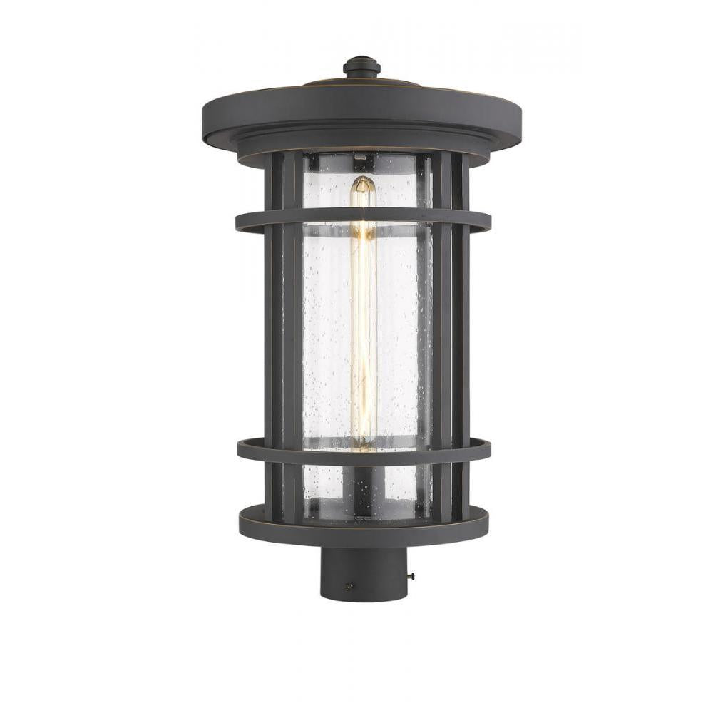 1 Light Outdoor Post Mount Fixture-Clear Seedy