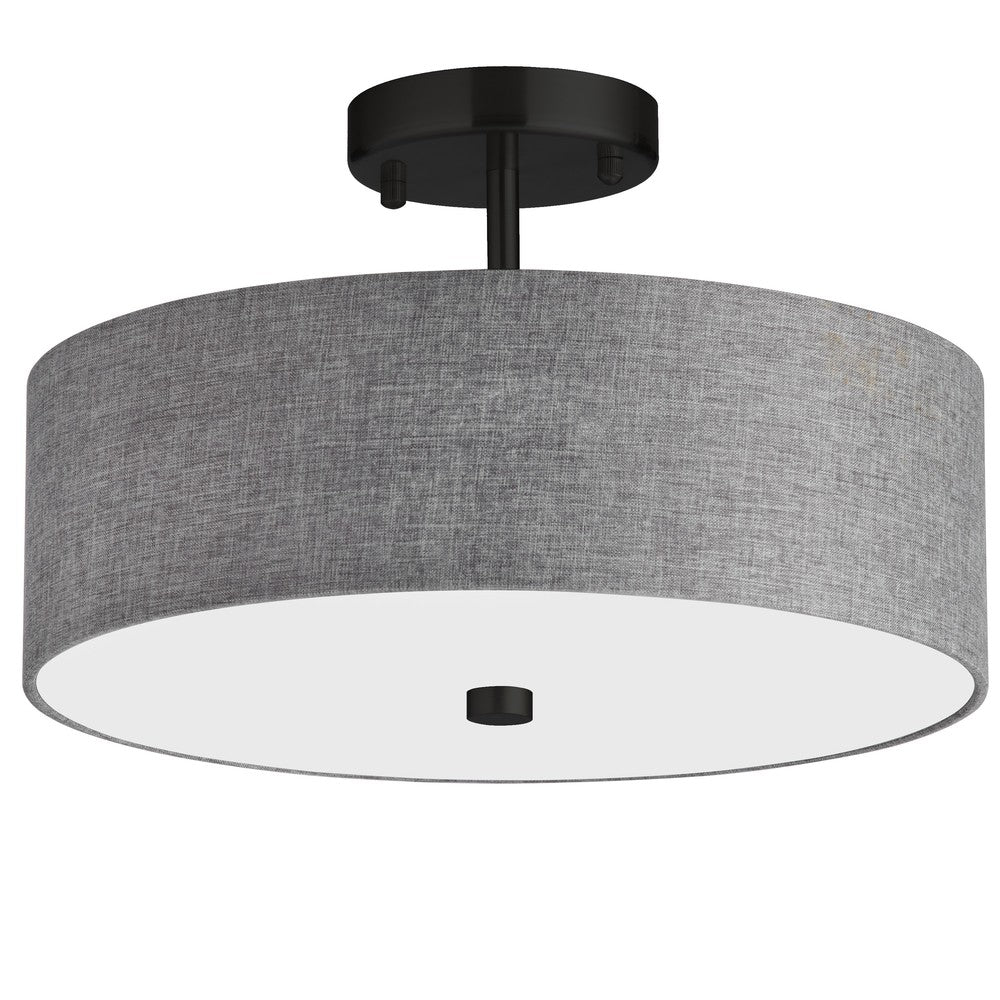 Dainolite EVERLY 571-143SF-MB-GRY Semi Flush Mt Transitional - Matte Black