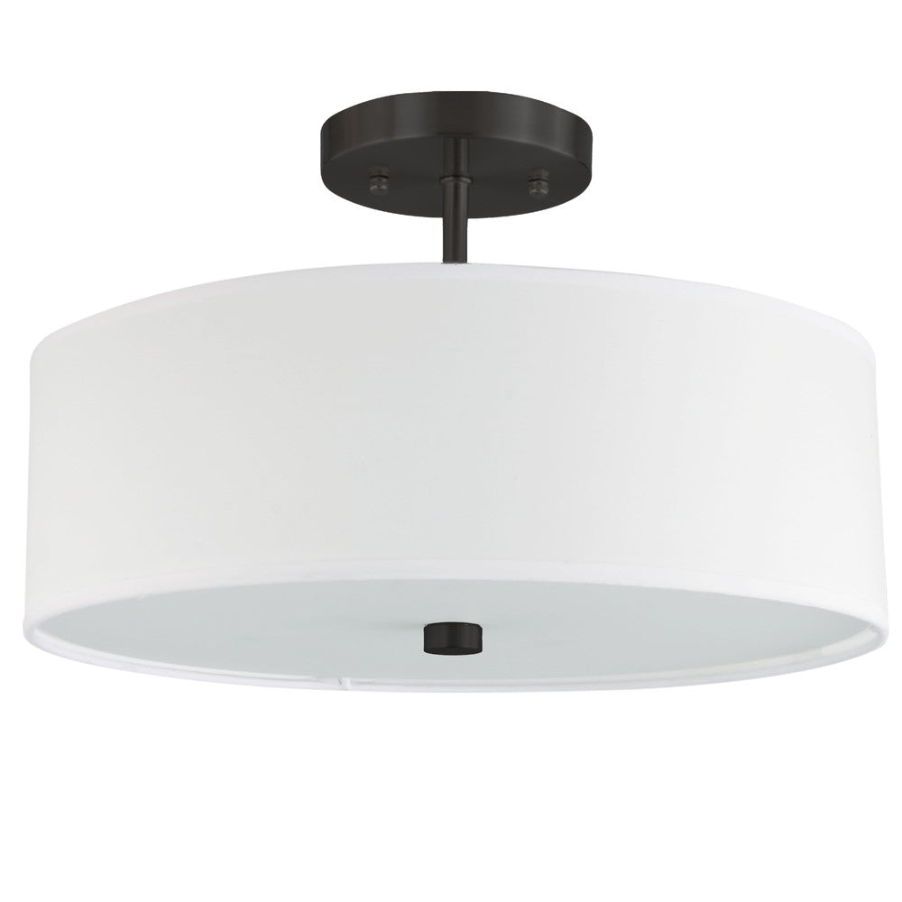 Dainolite EVERLY 571-143SF-MB-WH Semi Flush Mt Transitional - Matte Black