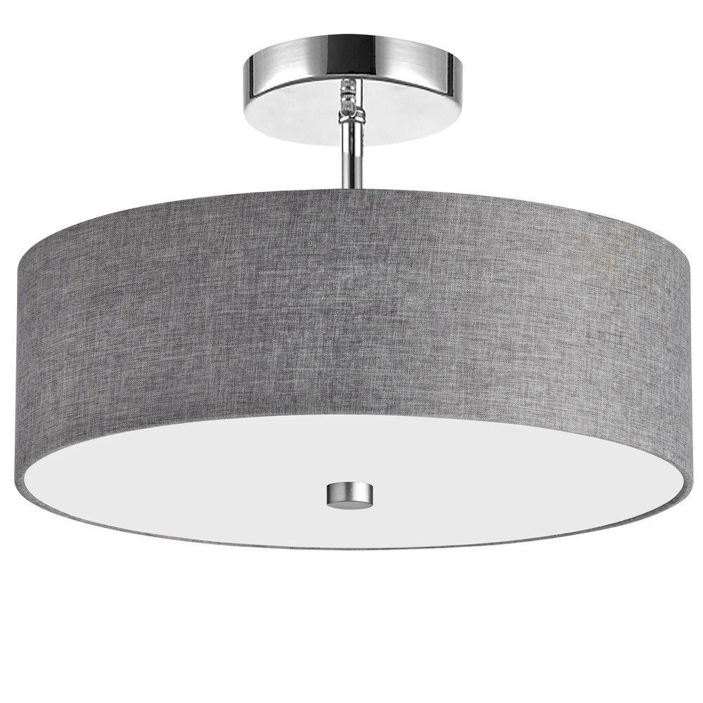 Dainolite EVERLY 571-143SF-PC-GRY Semi Flush Mt Transitional - Polished Chrome