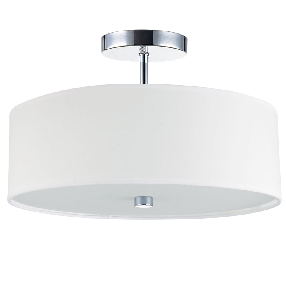 Dainolite EVERLY 571-143SF-PC-WH Semi Flush Mt Transitional - Polished Chrome