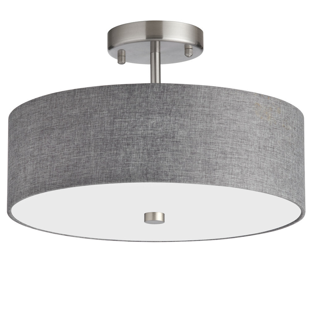 Dainolite EVERLY 571-143SF-SC-GRY Semi Flush Mt Transitional - Satin Chrome