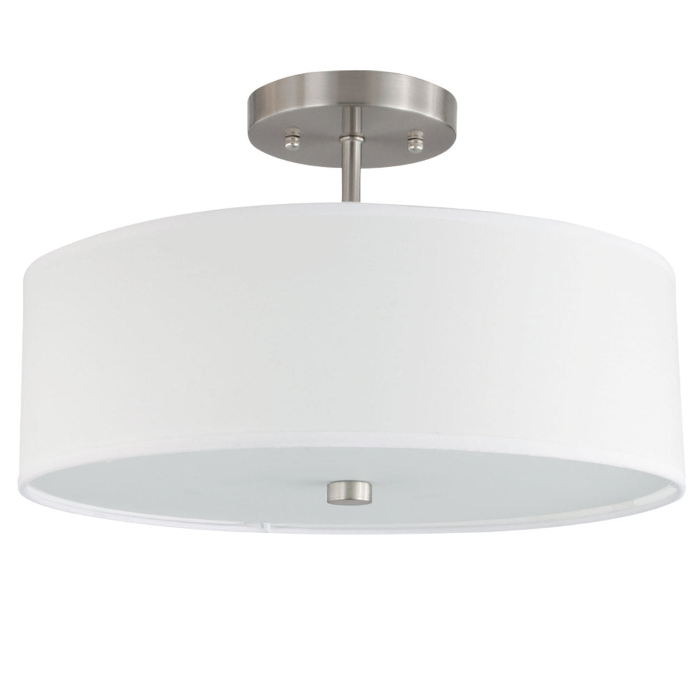 Dainolite EVERLY 571-143SF-SC-WH Semi Flush Mt Transitional - Satin Chrome