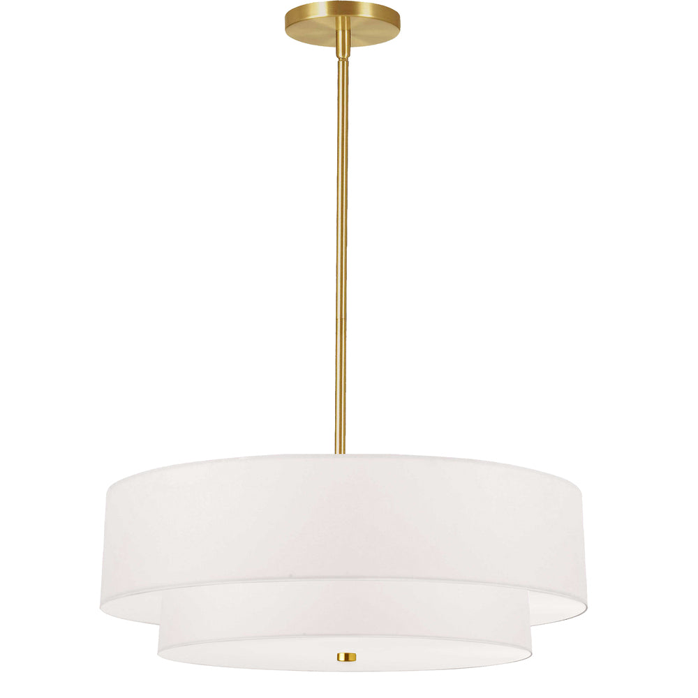 Dainolite EVERLY 571-224P-AGB-WH Pendant Transitional - Aged Brass