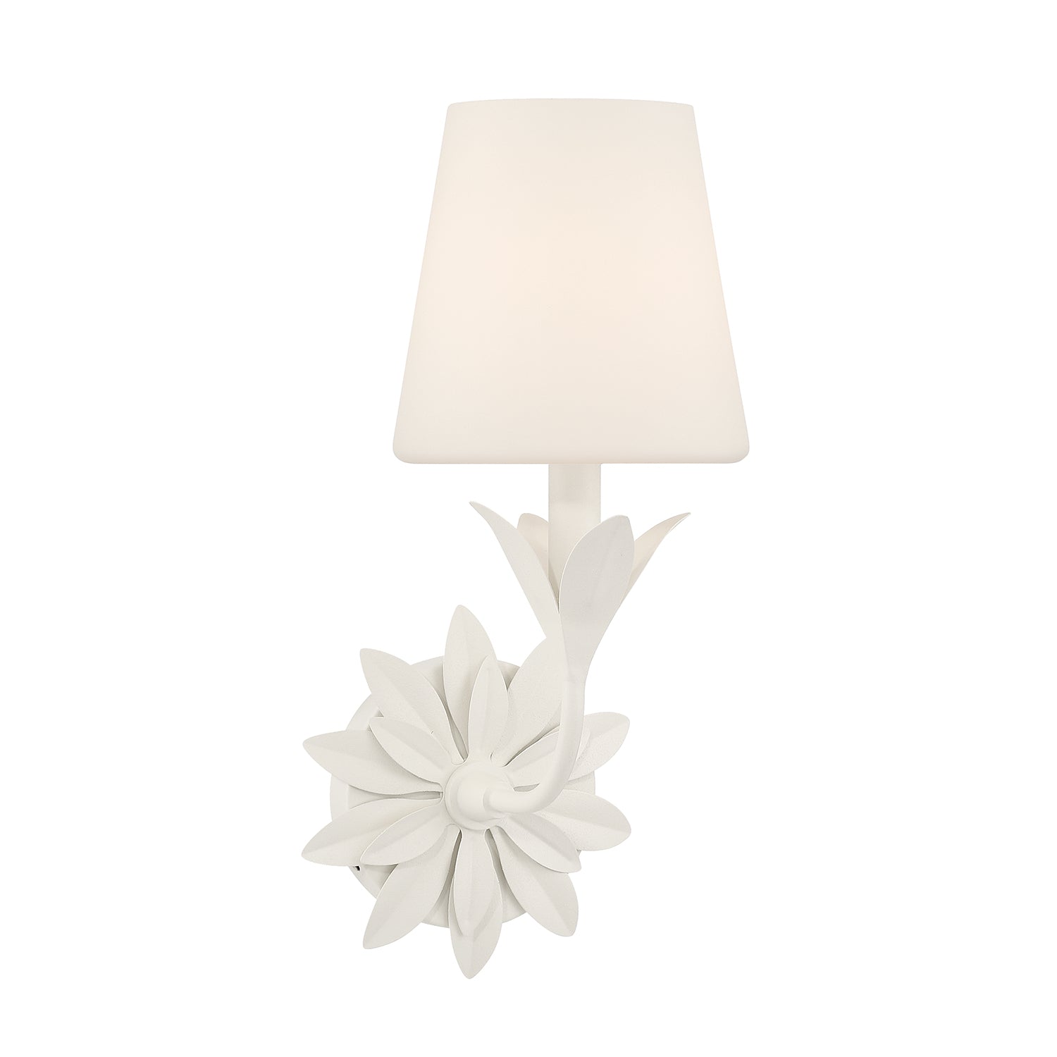 Crystorama Broche 571-OP-MT – 6.5 Inch – 1 Light – Sconce – Matte White – Damp Rated