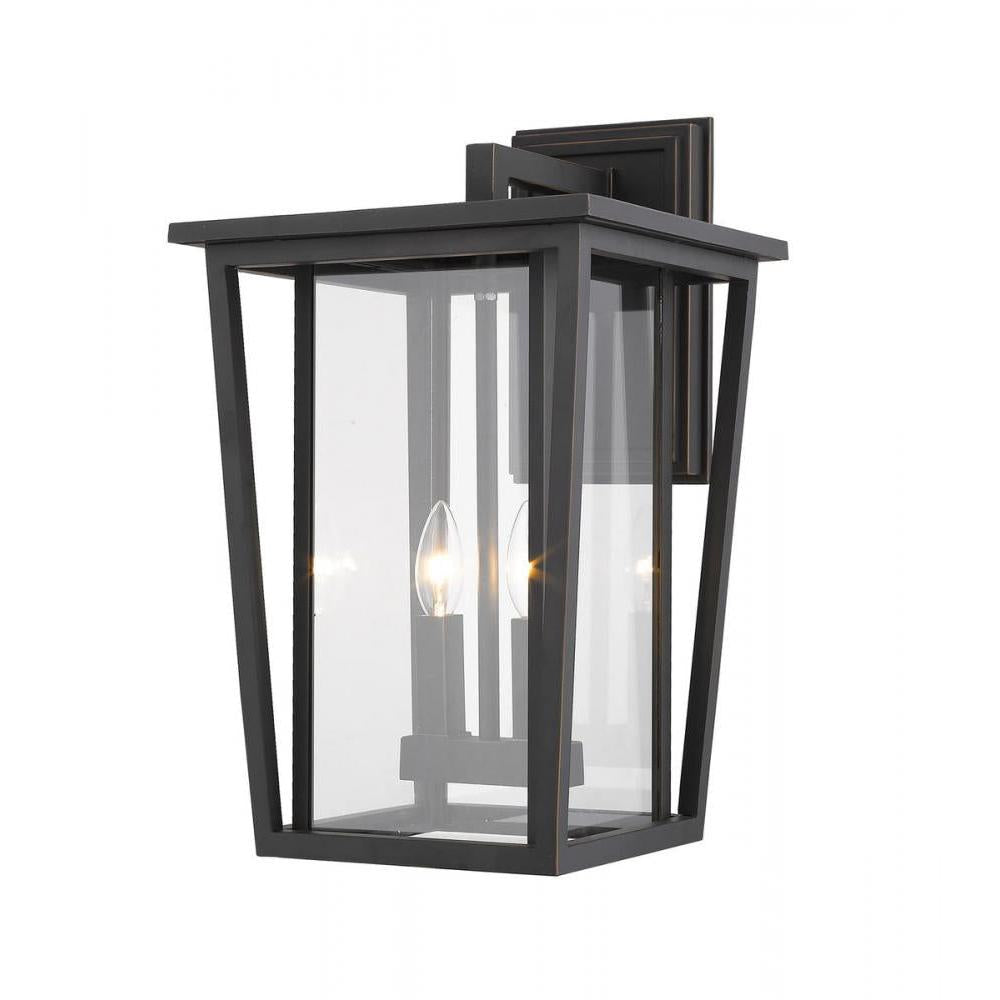 2 Light Outdoor Wall Light-Clear