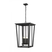 4 Light Outdoor Chain Mount Ceiling Fixture-Clear