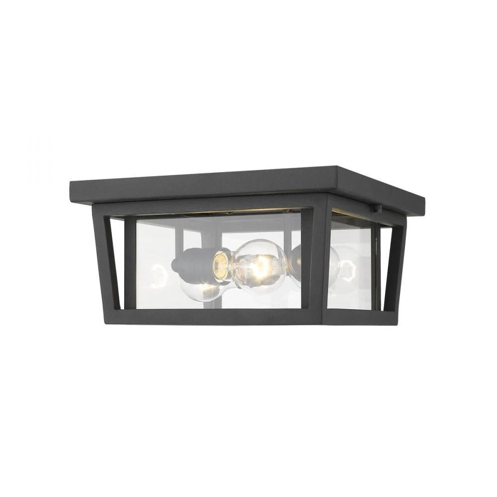 3 Light Outdoor Flush Mount Light-Clear