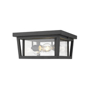 3 Light Outdoor Flush Mount Light-Clear