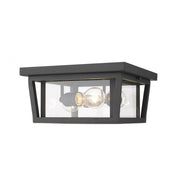 3 Light Outdoor Flush Mount Light-Clear