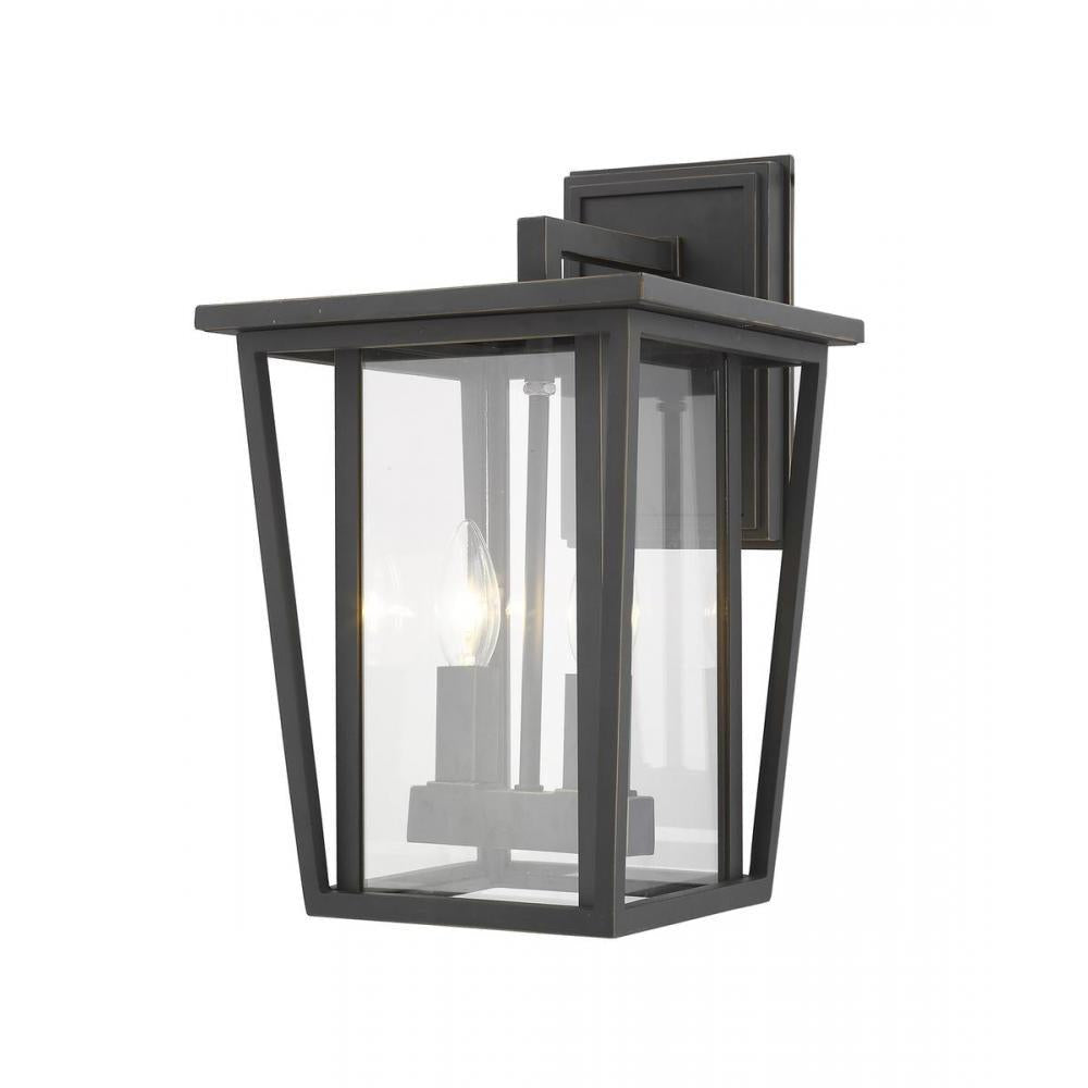 2 Light Outdoor Wall Light-Clear