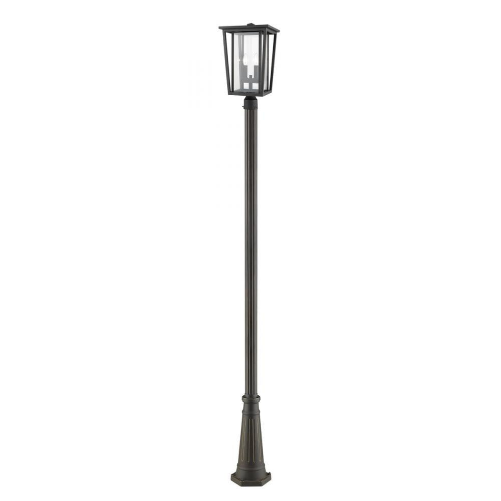 2 Light Outdoor Post Mounted Fixture-Clear