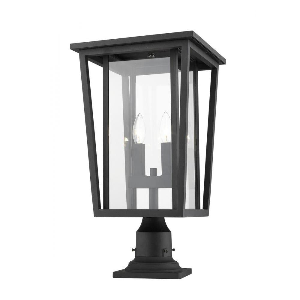 2 Light Outdoor Pier Mounted Fixture-Clear