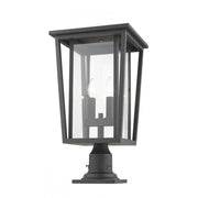 2 Light Outdoor Pier Mounted Fixture-Clear