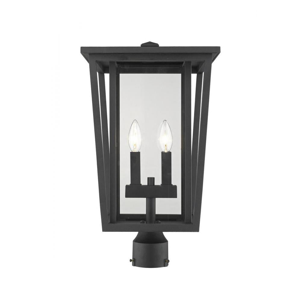 2 Light Outdoor Post Mount Fixture-Clear