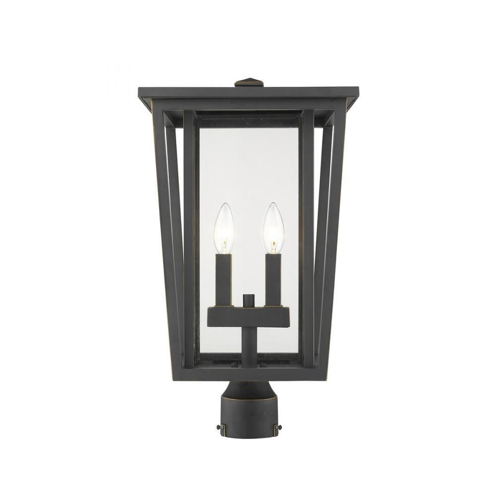 2 Light Outdoor Post Mount Fixture-Clear