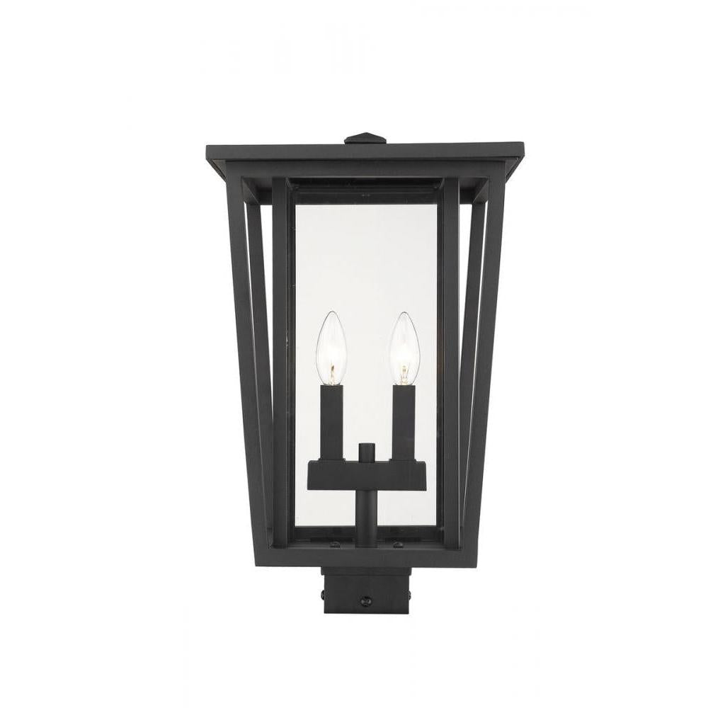 2 Light Outdoor Post Mount Fixture-Clear