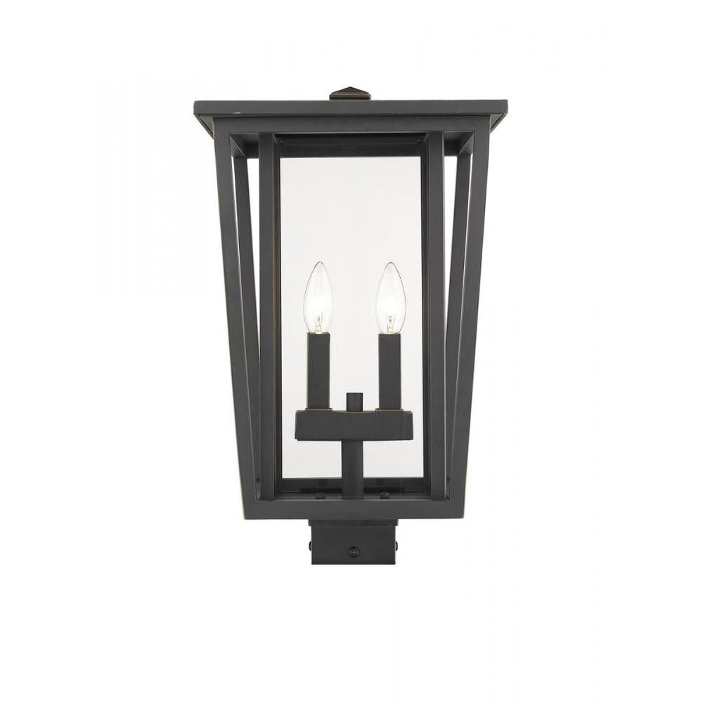 2 Light Outdoor Post Mount Fixture-Clear