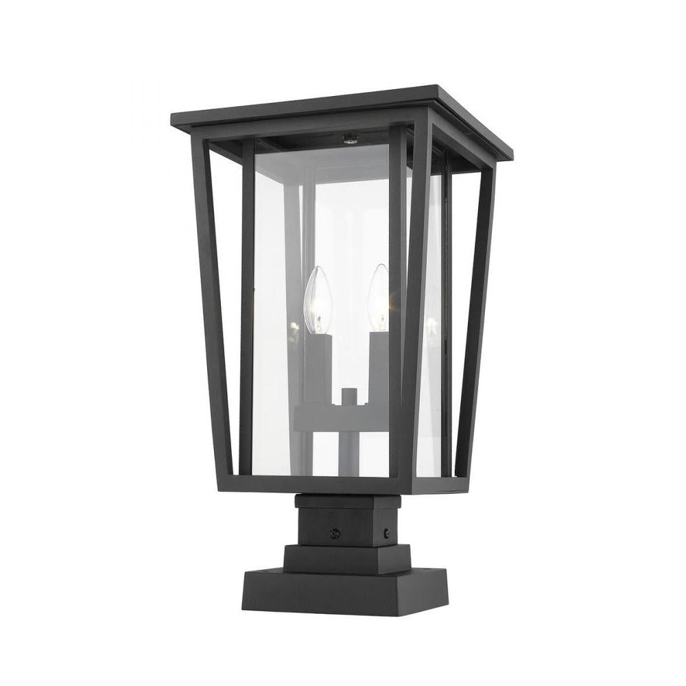 2 Light Outdoor Pier Mounted Fixture-Clear