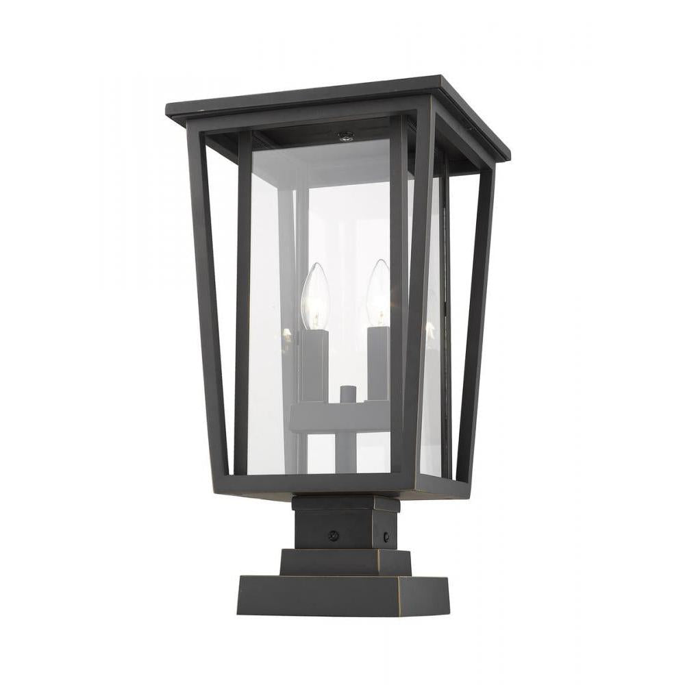 2 Light Outdoor Pier Mounted Fixture-Clear