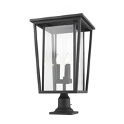 3 Light Outdoor Pier Mounted Fixture-Clear