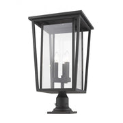 3 Light Outdoor Pier Mounted Fixture-Clear