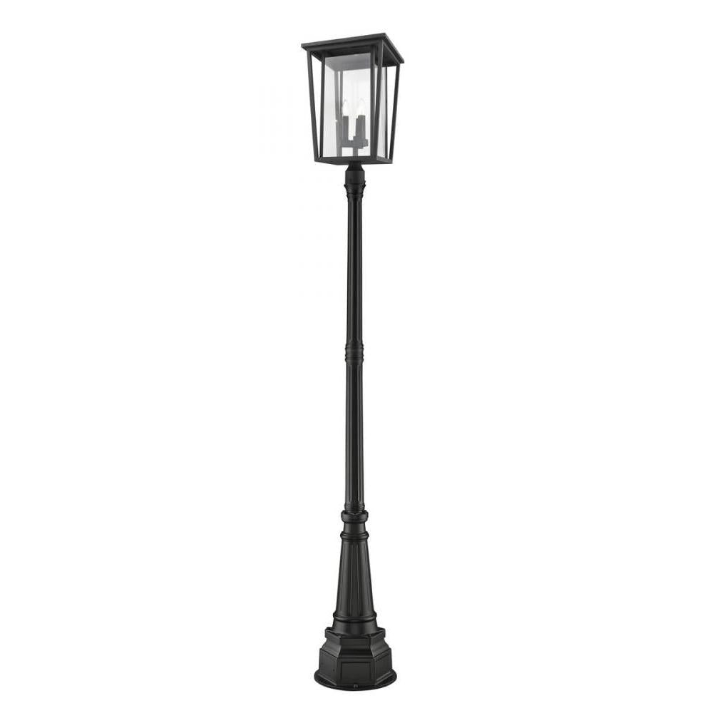 3 Light Outdoor Post Mounted Fixture-Clear