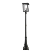 3 Light Outdoor Post Mounted Fixture-Clear