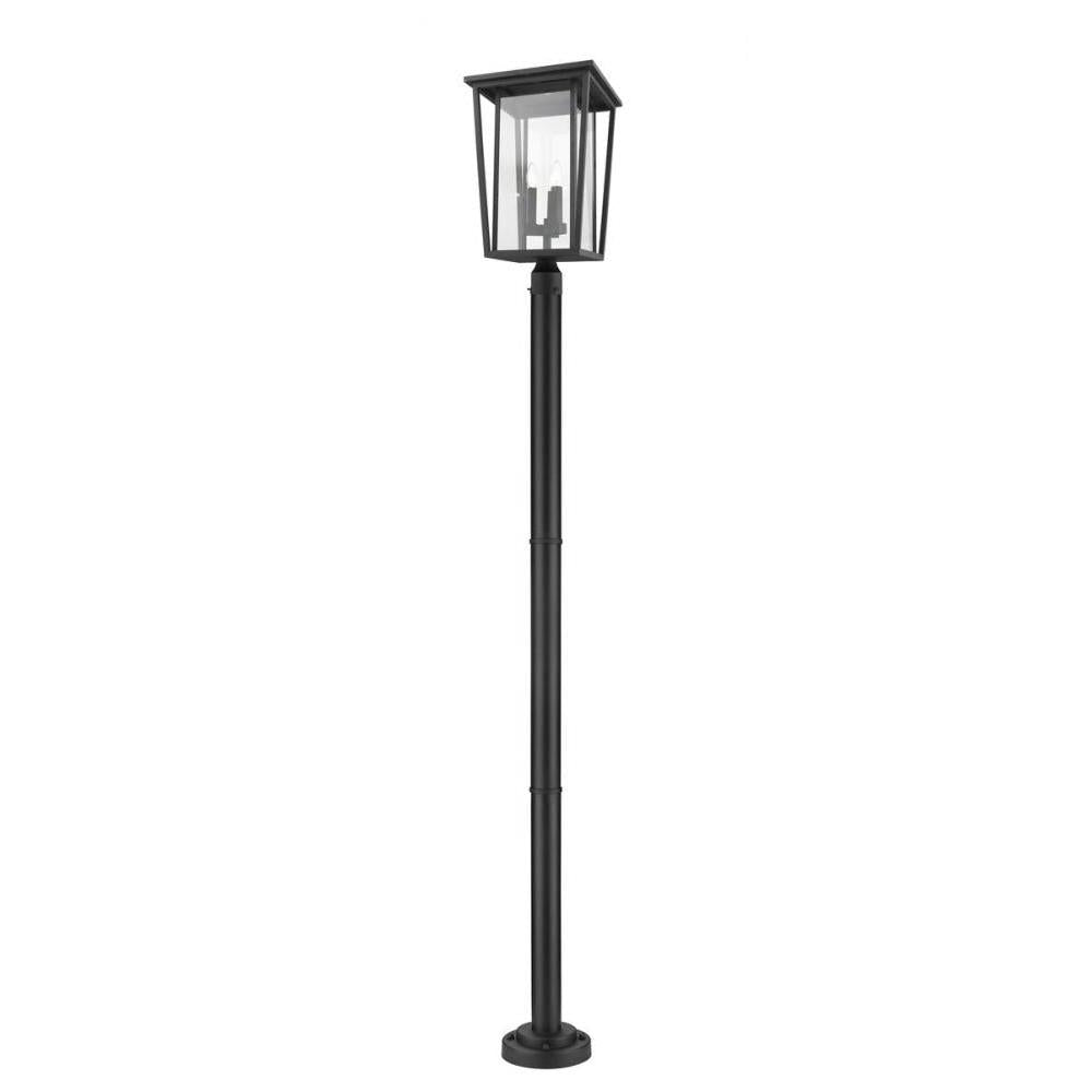 3 Light Outdoor Post Mounted Fixture-Clear
