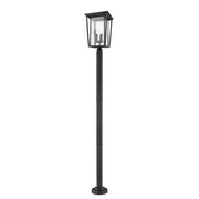 3 Light Outdoor Post Mounted Fixture-Clear