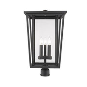 3 Light Outdoor Post Mount Fixture-Clear