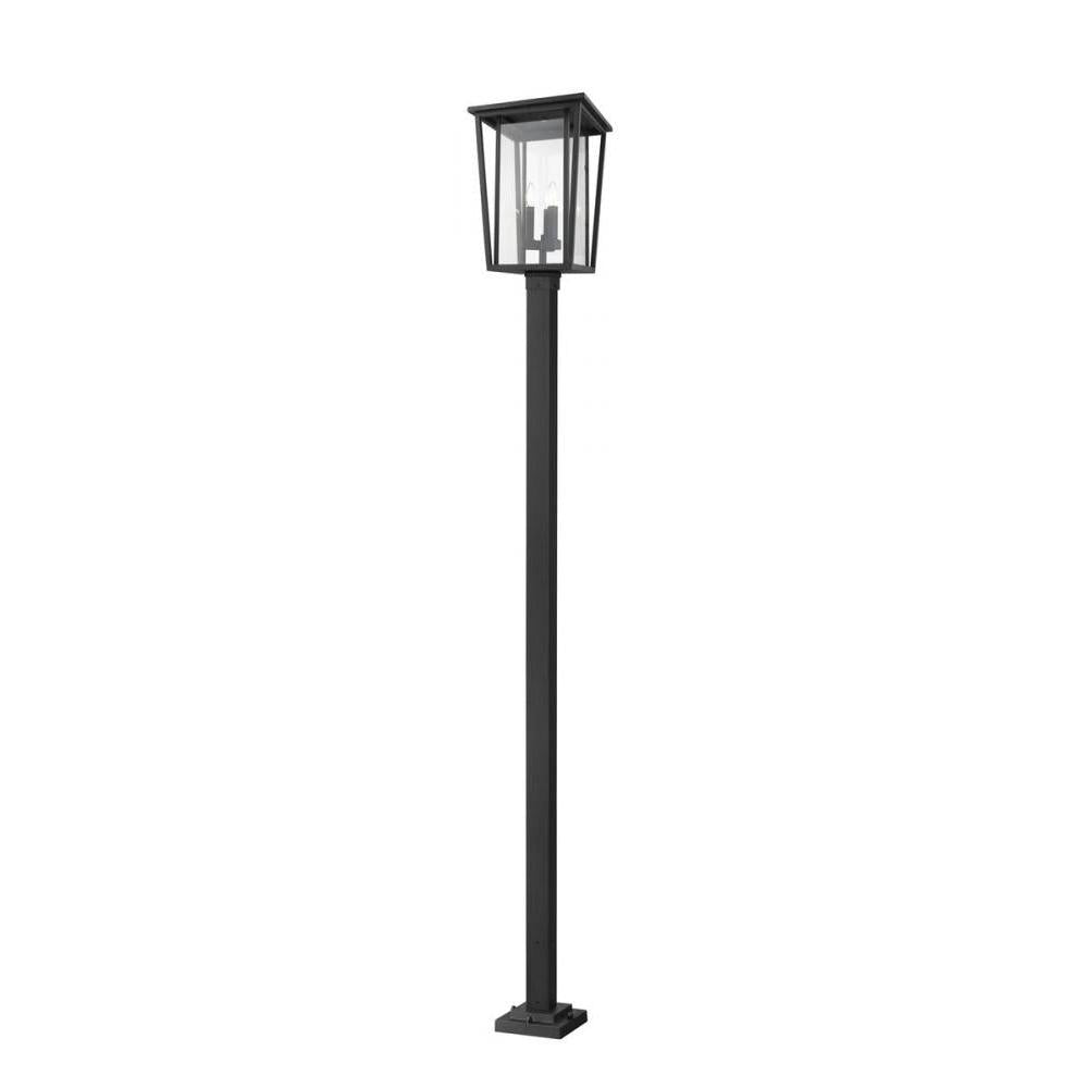 3 Light Outdoor Post Mounted Fixture-Clear
