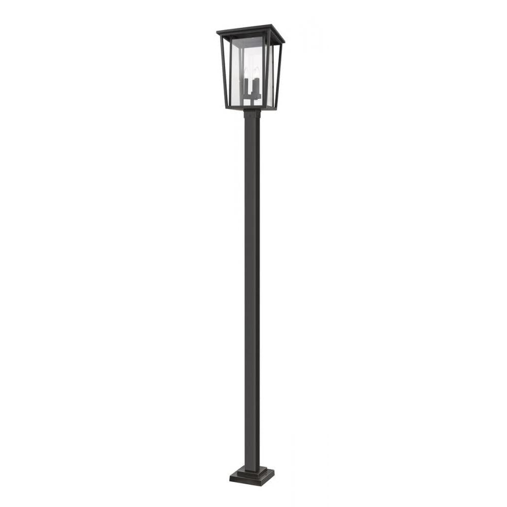 3 Light Outdoor Post Mounted Fixture-Clear