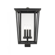 3 Light Outdoor Post Mount Fixture-Clear