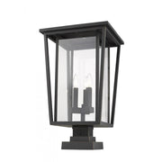 3 Light Outdoor Pier Mounted Fixture-Clear