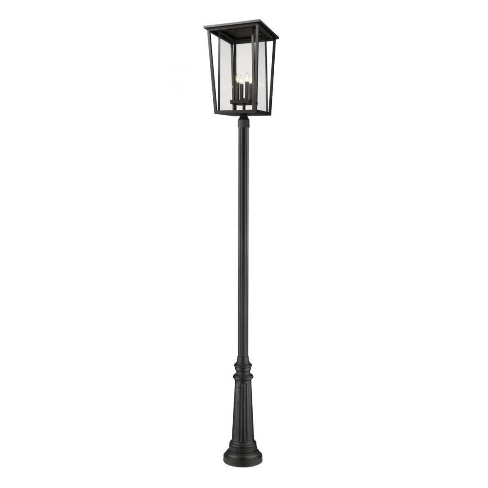 4 Light Outdoor Post Mounted Fixture-Clear