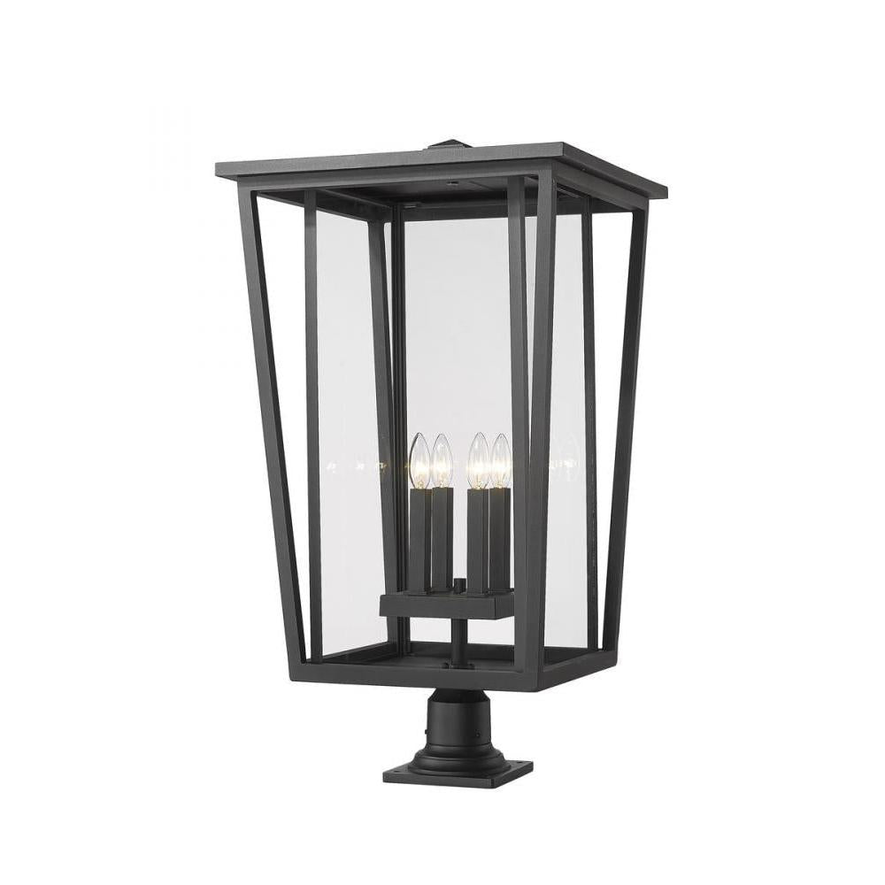 4 Light Outdoor Pier Mounted Fixture-Clear