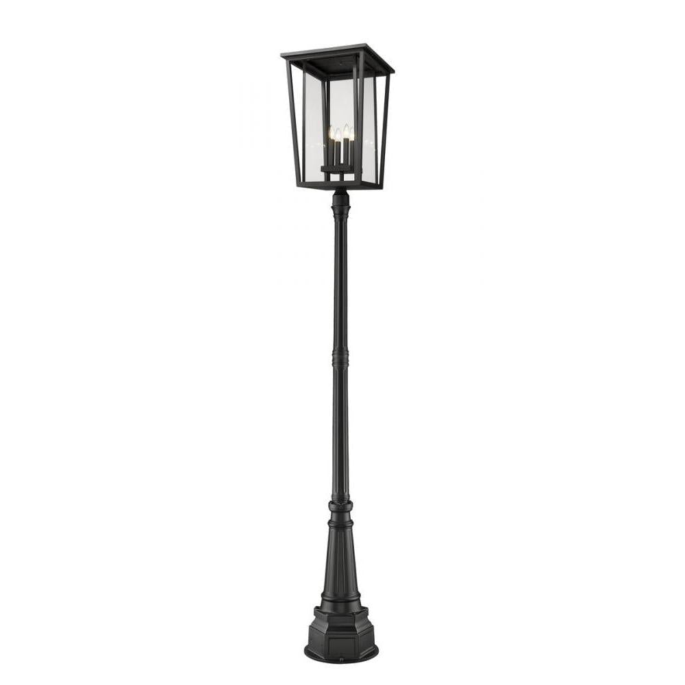 4 Light Outdoor Post Mounted Fixture-Clear