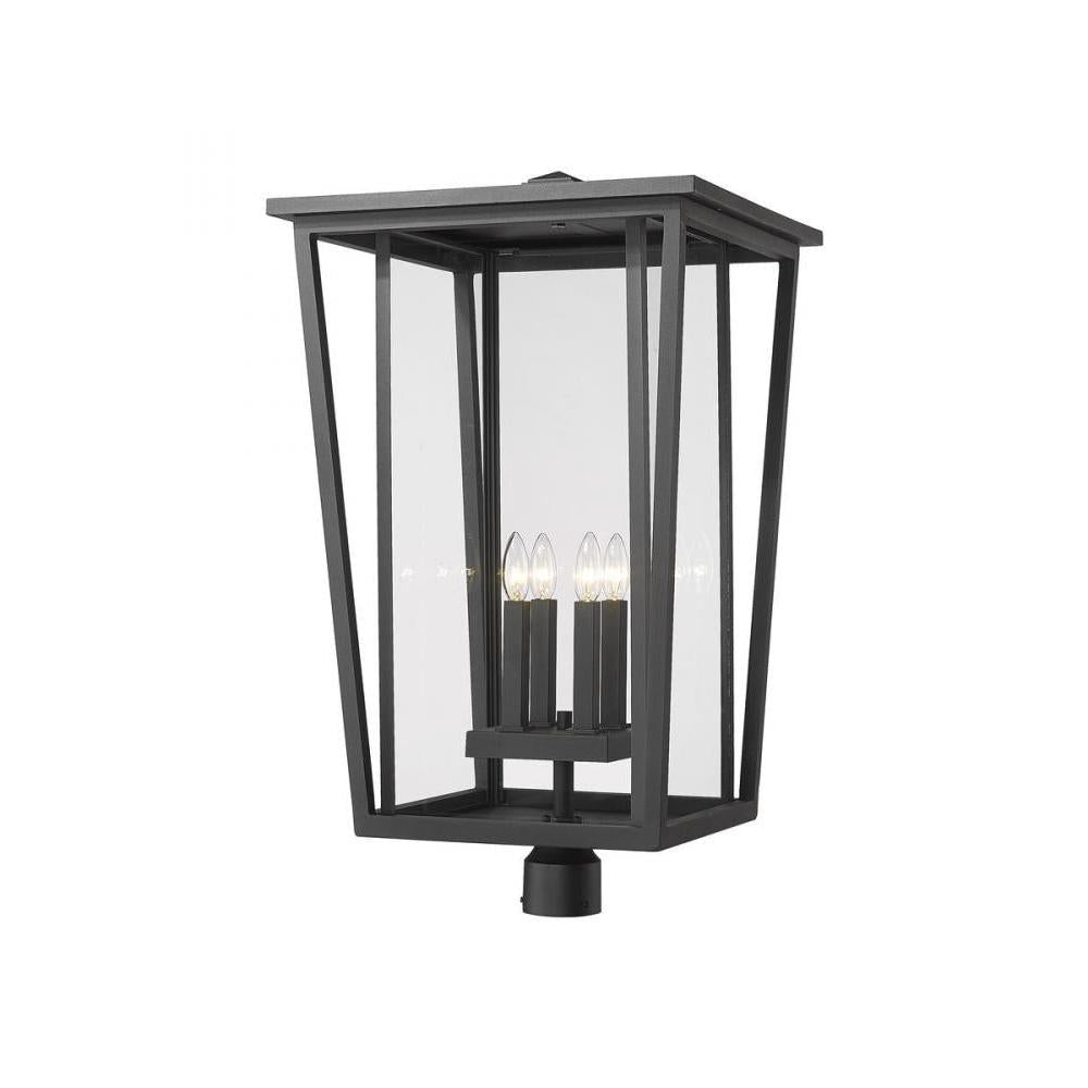 4 Light Outdoor Post Mount Fixture-Clear