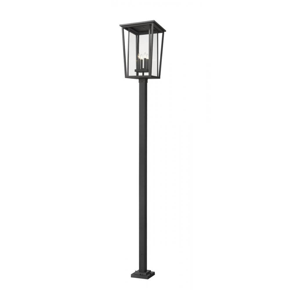4 Light Outdoor Post Mounted Fixture-Clear