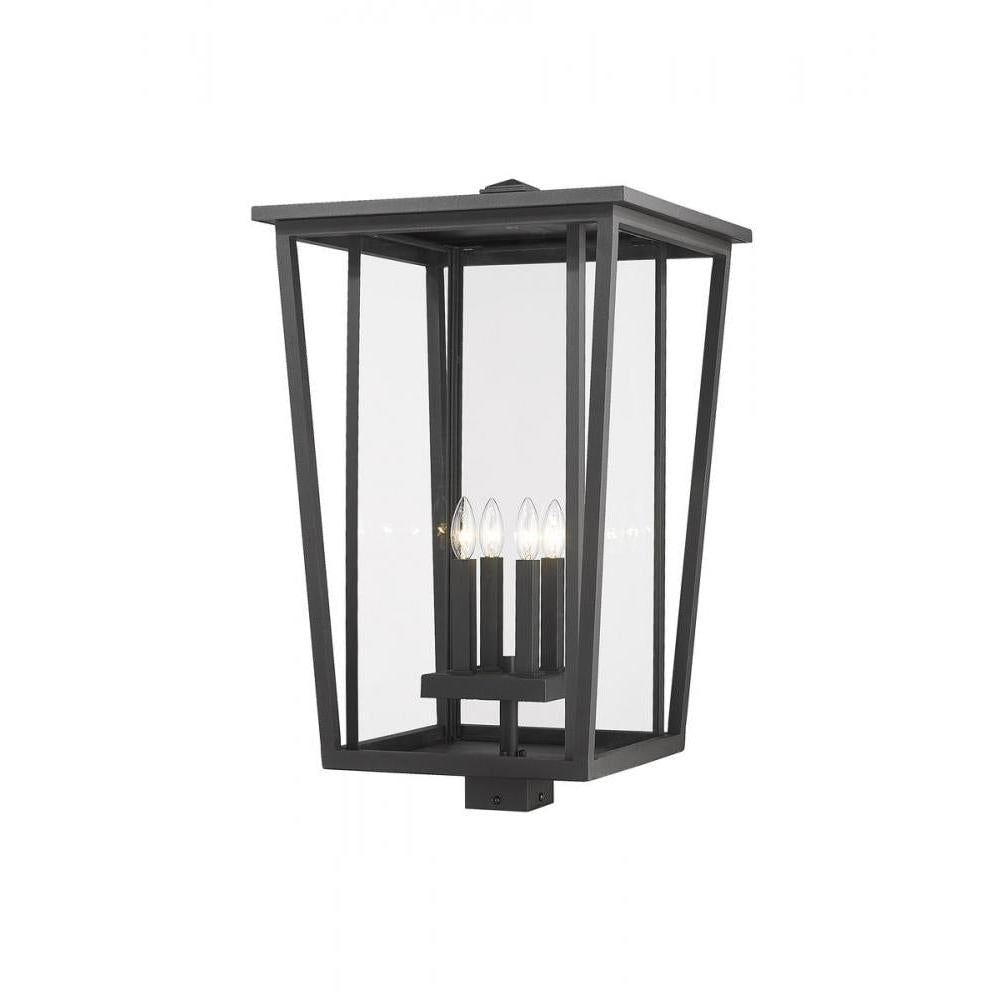 4 Light Outdoor Post Mount Fixture-Clear
