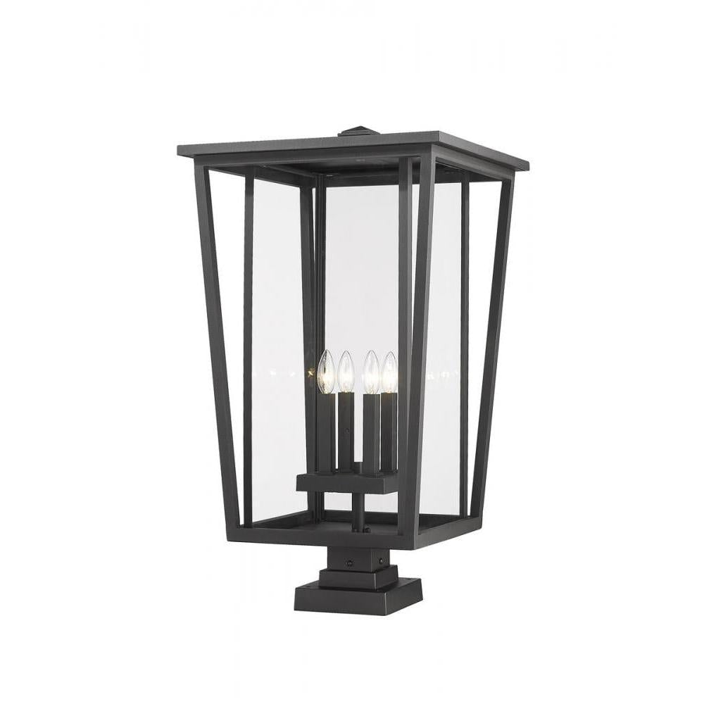 4 Light Outdoor Pier Mounted Fixture-Clear