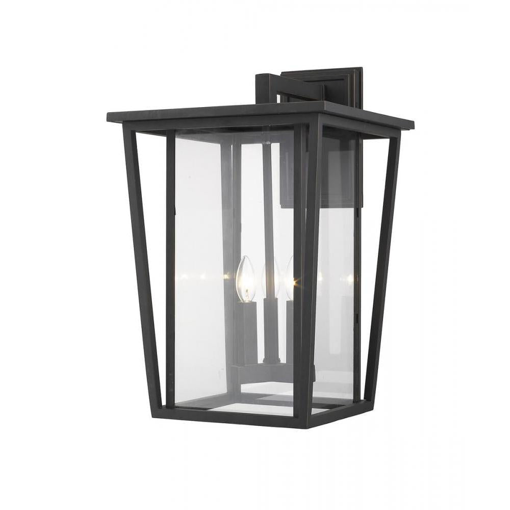 3 Light Outdoor Wall Light-Clear