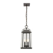 2 Light Outdoor Chain Mount Ceiling Fixture-Clear Beveled