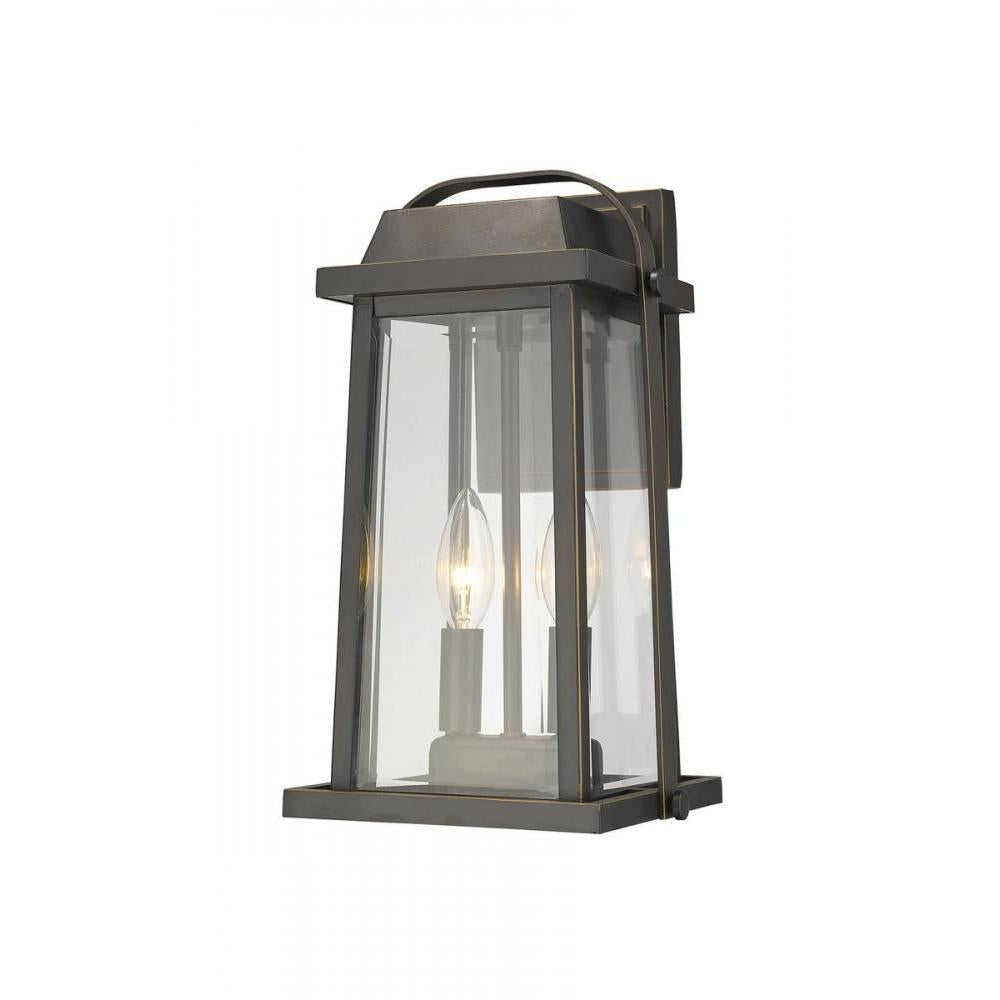 2 Light Outdoor Wall Light-Clear Beveled