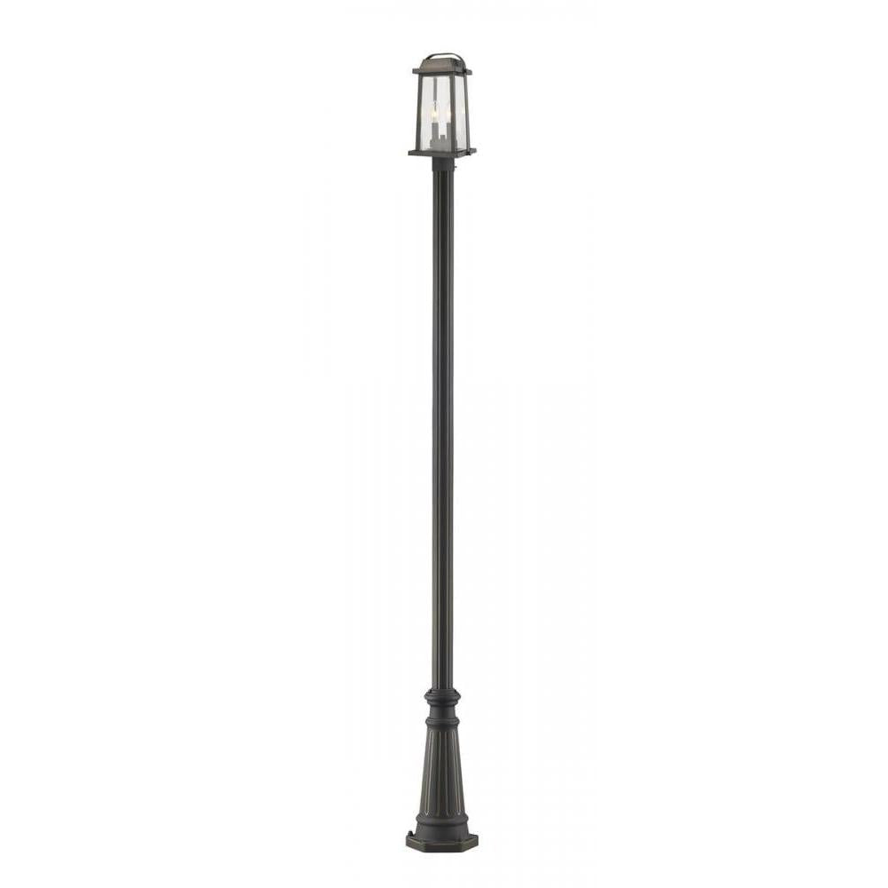 2 Light Outdoor Post Mounted Fixture-Clear Beveled